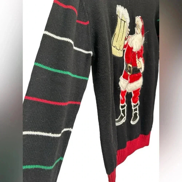 Ugly Christmas Sweater long sleeve Santa with large beer - Picture 3 of 7